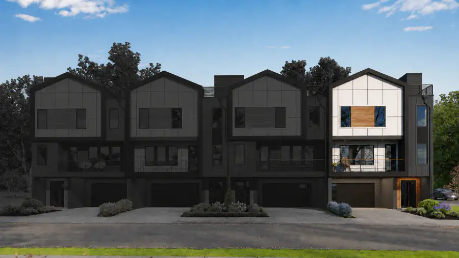 Exterior concept for the quadplex residence at 702 E 15th St in Optimist Park.