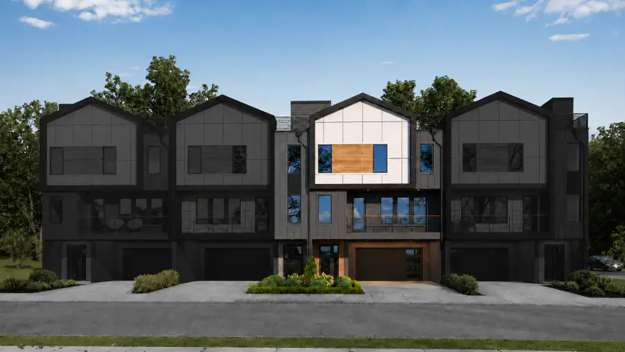 Exterior concept for the quadplex residence at 704 E 15th St in Optimist Park.