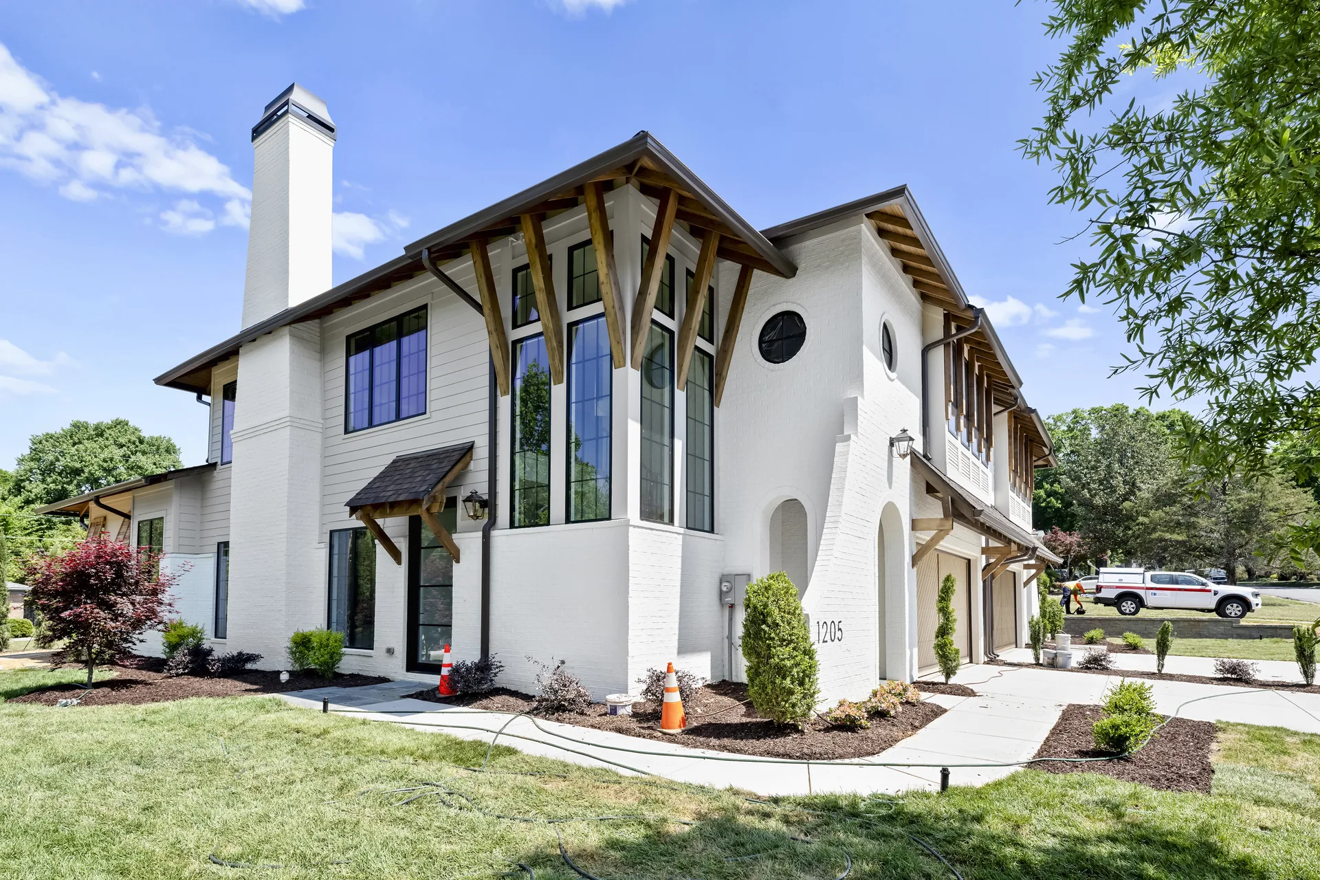 Front exterior of the completed home at 1205 Jersey Ln in Charlotte