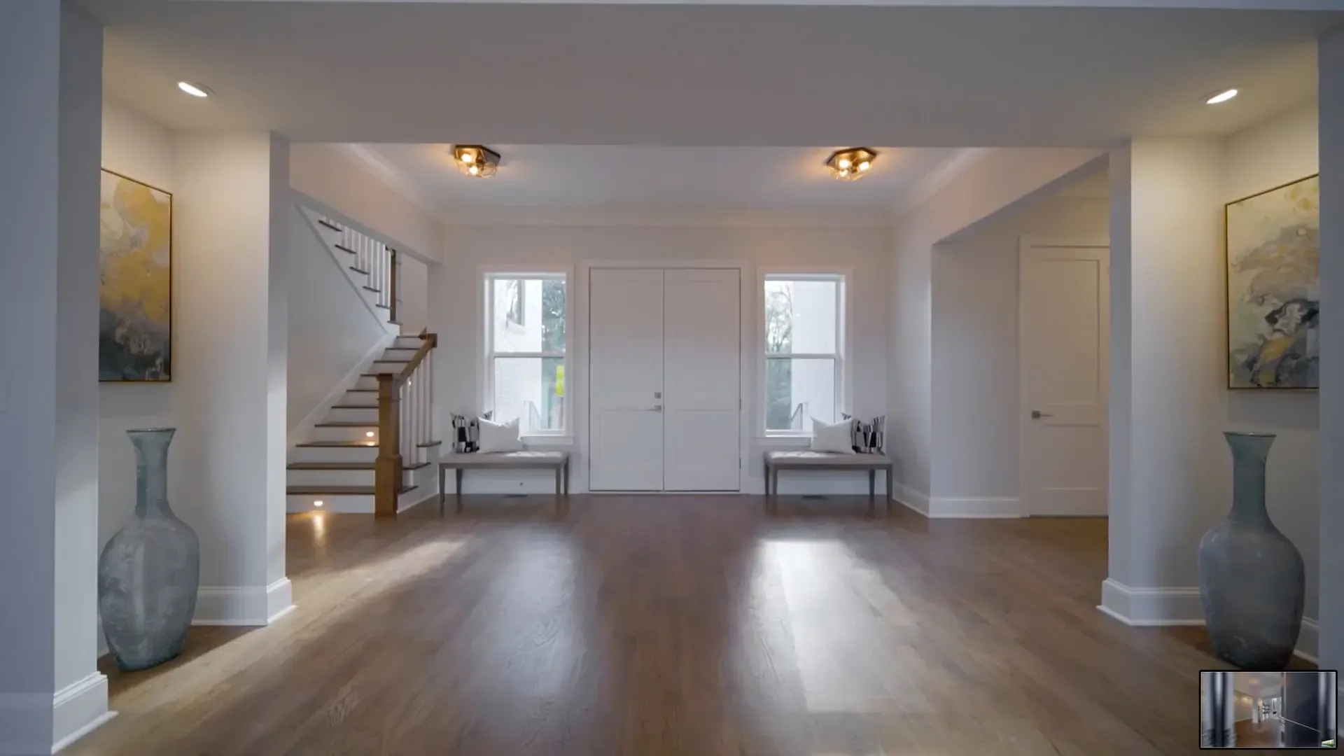 Entry hall and staircase at 2011 Providence Rd.