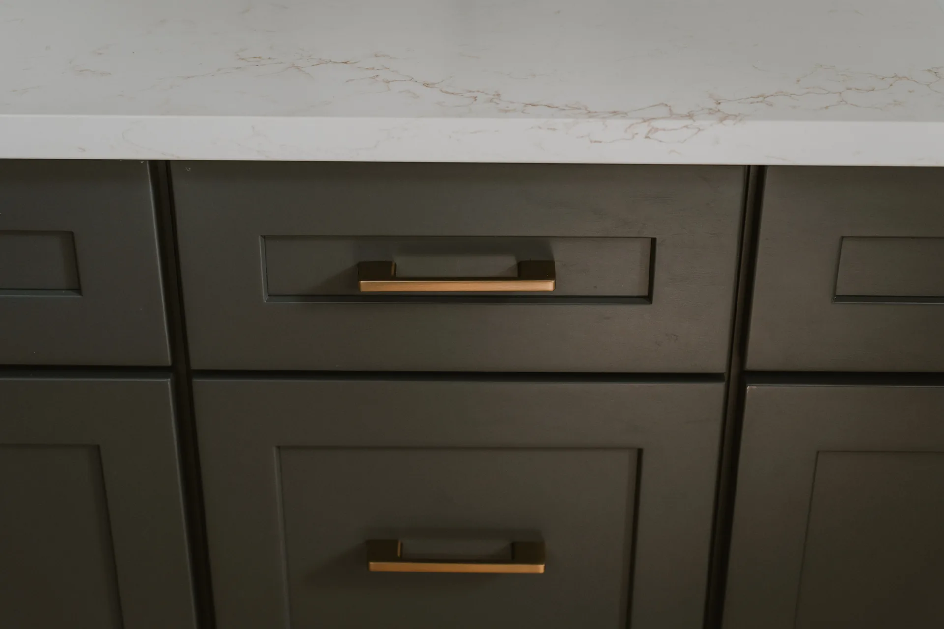 Cabinet drawer and hardware detail at 571 Lyttleton Dr