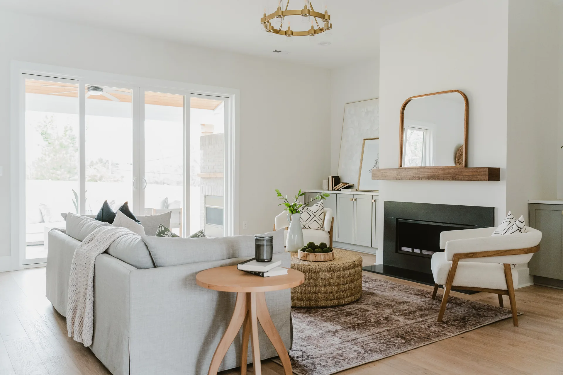 Living room with fireplace at 571 Lyttleton Dr